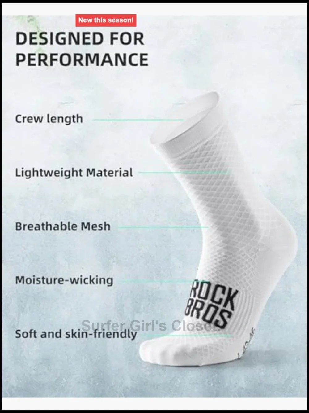 Performance Cycling Socks Breathable Moisture-Wicking Compression Crew Length